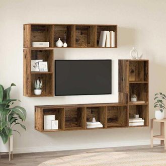 vidaXL Vidaxl - Conjunto De Mueble De Tv 4 Pcs Madera Vieja 37 X 37 X 142.5 Cm