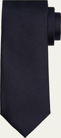 Ermenegildo Zegna Mens Tic-Weave Silk Tie