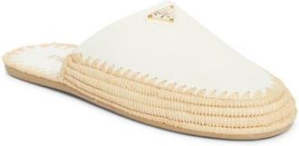 Prada Sabot Raffia Mule in Off White at Nordstrom, Size 9Us