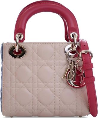 Dior Pre-owned Dior Mini Tricolor Lambskin Cannage Lady Dior Ladies 17-BO-1104