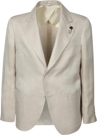 Lardini Verfijnd Linnen Stoffen Jasje - Heren - Blazers - Beige - 2XL - Linnen - Jassen