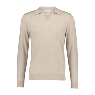 Profuomo V-hals gebreid - Heren - V-hals truien - Beige - XL - Truien & Vesten