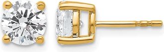 Diamond2Deal 14k White Gold 2 ct Round Lab Grown Diamond Stud Earrings VS Clarity, G-H Color