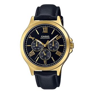 Casio Casio Dress Classic Minimalistic Stainless Steel Analog Watch Black Metallic Gold MTP-V300GL-1A