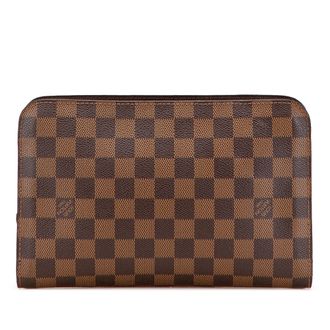 Louis Vuitton Coated Canvas Damier Ebene Saint Louis Pochette