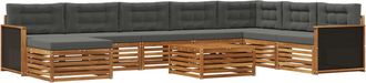 vidaXL Conjunto De Sof&aacute;s De Exterior 9 Uds. Natural Y Antracita Vidaxl