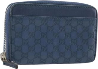 Gucci Pre-owned Vintage Coin Purse - Dames - Vintage Accessoires - Blauw - ONE Size - Leer - Vintage