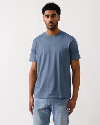A|X Armani Exchange Mens U9302 T-Shirt in Blue Cotton - Size X-Large