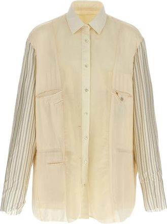 Maison Margiela Anonymity of the Lining Jacket - Heren - Casual Overhemden - Beige - XL - Katoen - Overhemden