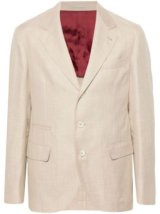 Brunello Cucinelli mélange-effect single-breasted blazer - Neutrals