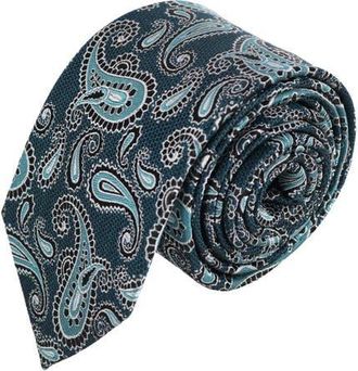 Trafalgar Store Wharton Wavy Paisley Silk Novelty Necktie in Green at Nordstrom