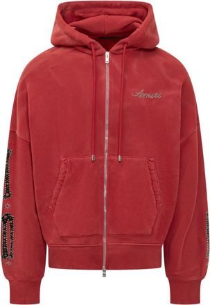 Amiri Red Embellished Hood Sweatshirt