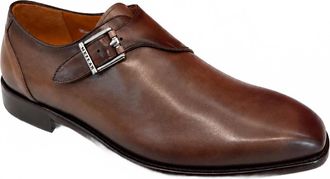 Mezlan Mens Artisan Monk Strap Dress Shoes In Taupe Patina