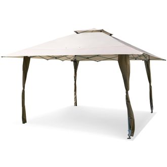 Costway Costway 395 x 395 cm Pop up Canopy Tent Outdoor Easy Setup Gazebo in Beige