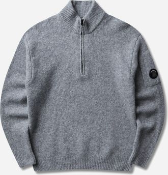 C.P. Company Men s Wool Lens Half Zip Sweater Rock Melange