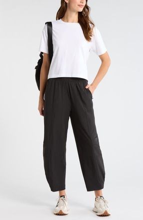 Zella Atlas High Waist Utility Adjustable Ankle Pants in Black at Nordstrom, Size X-Small