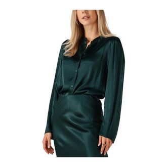 Modstr&ouml;m Overhemden, Dames, Groen, XS, Satijn, Parveenmd Shirt