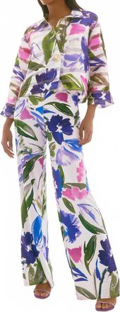 Joseph Ribkoff Floral High Waisted Trousers In Multi
