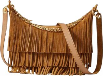 Veronica Beard Womens Small Fringe Fortune Bag In Acorn