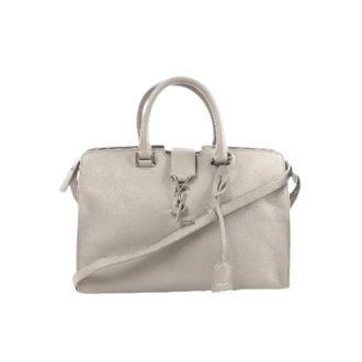 Saint Laurent Pre-owned Handbags, female, Gray, Size: ONE SIZE Pre-owned Baby Cabas