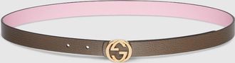 Gucci Reversible Thin Belt, Pink, Leather