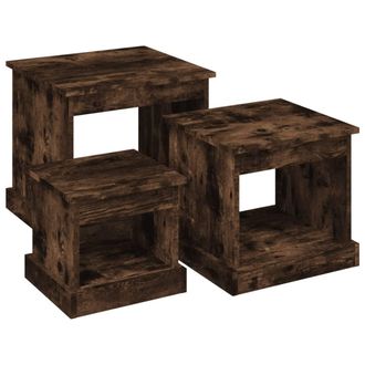 vidaXL Vidaxl - Mesas De Centro 3 Uds Madera De Ingenier&iacute;a Roble Ahumado