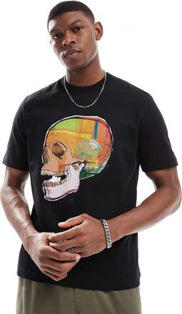 Paul Smith skull print logo t-shirt in black