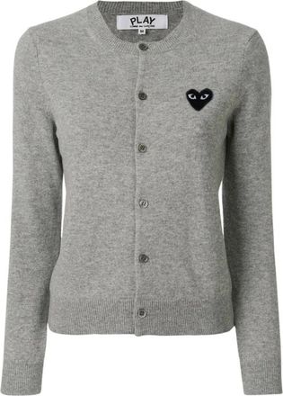 Comme Des Gar&ccedil;ons Wollen Hart Cardigan - Dames - Vesten - Grijs - L - Wol - Truien & Vesten