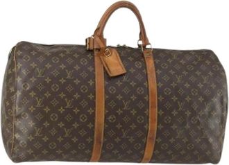 Louis Vuitton Pre-owned Weekend Bags, female, Brown, Size: ONE SIZE Pre-owned Vintage Canvas Weekend Bag
