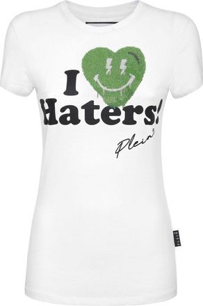 Philipp Plein slogan-print cotton T-shirt - women - Cotton - S - White