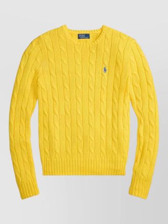 Polo Ralph Lauren cable knit slim fit cotton crewneck sweater