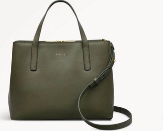 Radley London Dark Olive Medium Ziptop Grab Bag Dukes Place SS25 Radley London