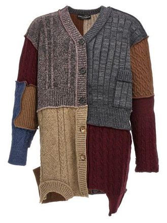 Dolce & Gabbana Patchwork Versleten Cardigan