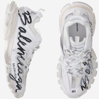 Balenciaga Womens Sneakers Track Signature White Polyurethane Trainers