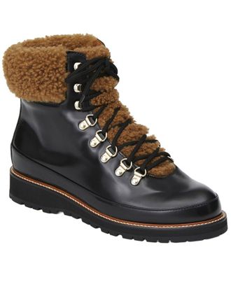Lafayette 148 New York Elsa Lace-Up Lug Sole Leather Boot