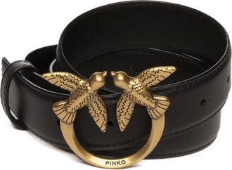 Pinko Pinko, Accessoires, Dames, Zwart, XS, Leer, Love Berry Riem