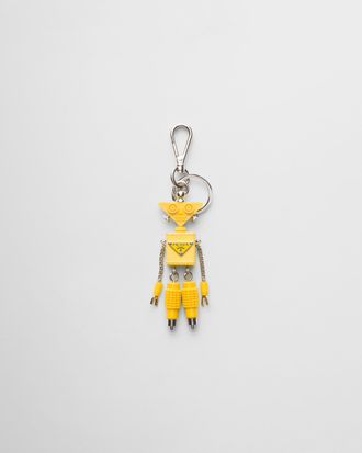 Prada Robot Saffiano leather keychain charm