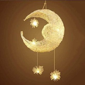 OEM L&aacute;mpara De Techo Led, Luna Y Estrellas, Aluminio, Regulable, Habitaci&oacute;n Infantil