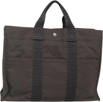 Herm&egrave;s Pre-owned Tote Bags, female, Gray, Size: ONE SIZE Pre-owned Vintage Canvas Tote