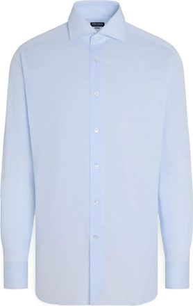 Ermenegildo Zegna Centoventimila cotton-linen shirt - men - Cotton/Linen/Flax - 41 - Blue