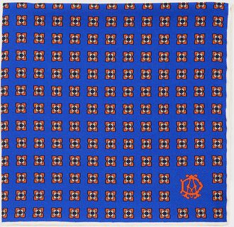Dunhill Men & apos;s Mulberry Silk Medallion Pocket Square