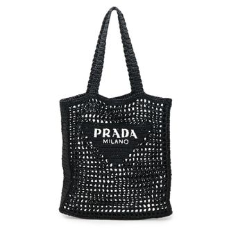 Prada Black Raffia Tote Bag (Pre-Owned)