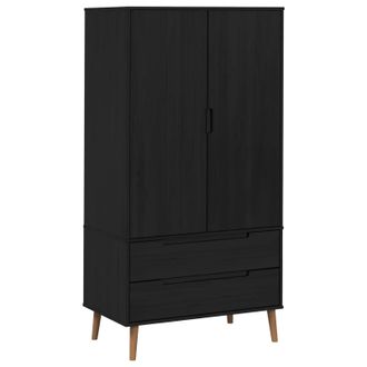 vidaXL Armario Molde Negro 90 X 55 X 175 Cm Madera De Pino Maciza Vidaxl