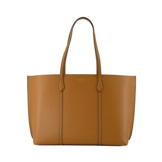 Tory Burch Brown Leather Shopper Bag with Flap - female - Tory Burch - Shopping Bags - Brown - ONE SIZE - Bags