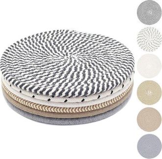 OEM Manteles Individuales Resistentes Al Calor, Juego De 6, Algod&oacute;n Tejido, Posavasos Para Sartenes, Platos Y Tazas, Antideslizantes, Di&aacute;metro: 20 Cm