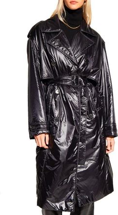 Saint Laurent Womens Black Polyamide Coat Clothing