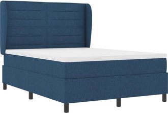 vidaXL Box Spring Bed with Mattress Blue 140 x 190 cm Fabric vidaXL