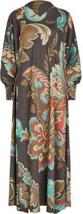 Etro Printed Draped Crepe Maxi Dress - Multi Print - 40 (UK8 / S)