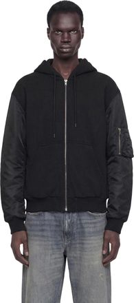 Maison Margiela Jersey and Nylon Zip-Up Hoodie