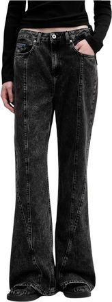 Karl Lagerfeld Jeans a zampa con cuciture a vita alta - - Jeans - Donna - Nero - W28 L32